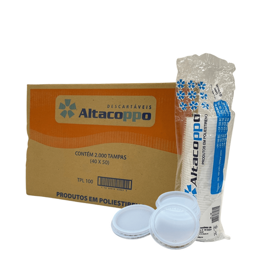 Tampa para Pote 100ml e Copos 180ml 200ml Altacoppo transparente Caixa com 2.000 unidades