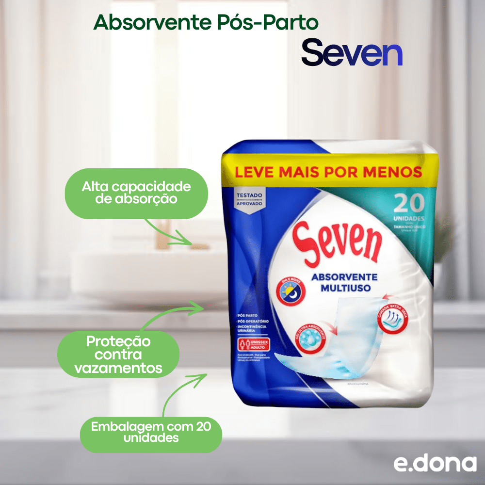 Absorvente Pós - Parto - 20 Unidades Seven - e - dona