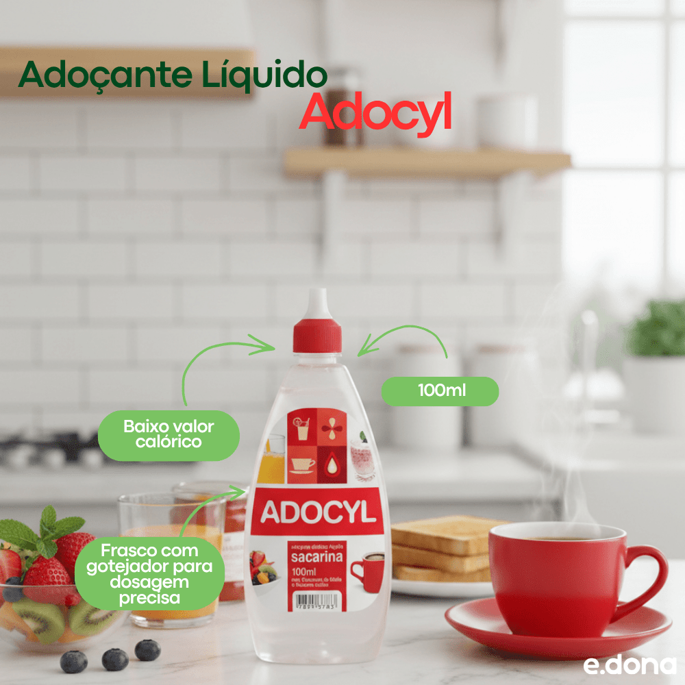Adoçante Líquido 100ml Adocyl Sacarina - e - dona