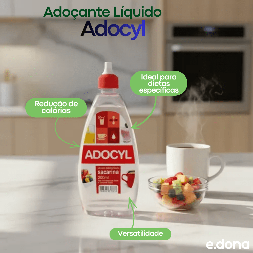 Adoçante Líquido 200ml Adocyl Sacarina - e - dona