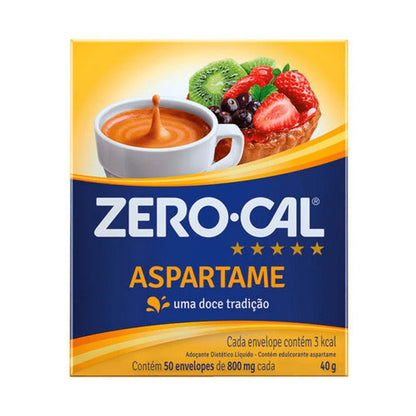 Adoçante Pó Zero Cal Aspartame 0,6g com 50 sachês - e - dona