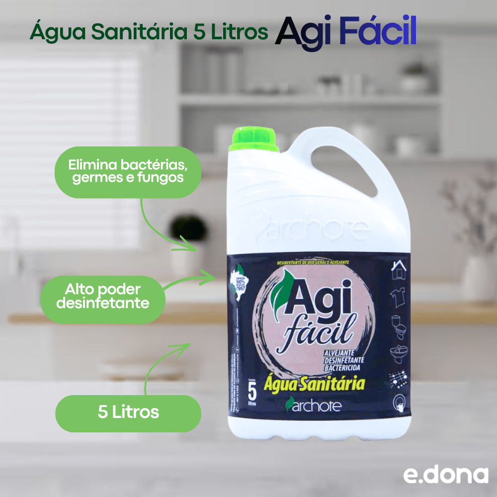 Água Sanitária 5 Litros Agi Fácil - e - dona