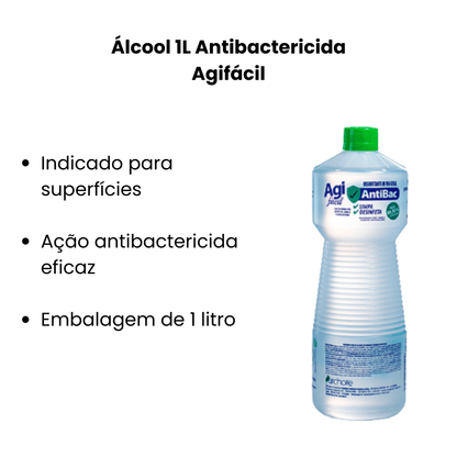 Álcool 1L Agifácil Antibactericida - e - dona