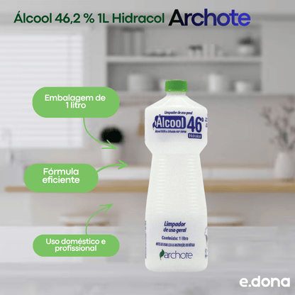 Álcool 46,2 % 1L Hidracol Archote - e - dona