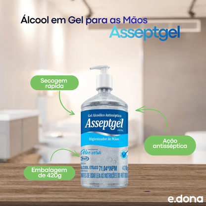 Álcool em Gel para as Mãos Asseptgel Cristal Start 420g - e - dona