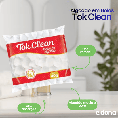 Algodão em Bolas 40g Tok Clean - e - dona