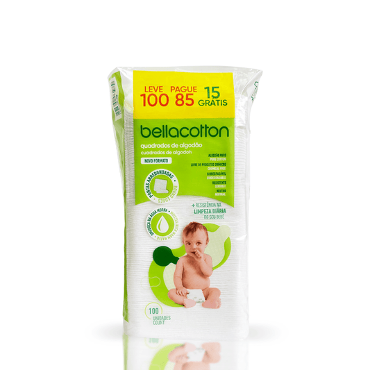 Algodão Quadrado Baby Bella Conton c/ 100 Unidades - e - dona