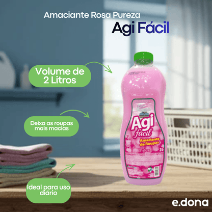 Amaciante 2L Rosa Pureza Agi Fácil - e - dona
