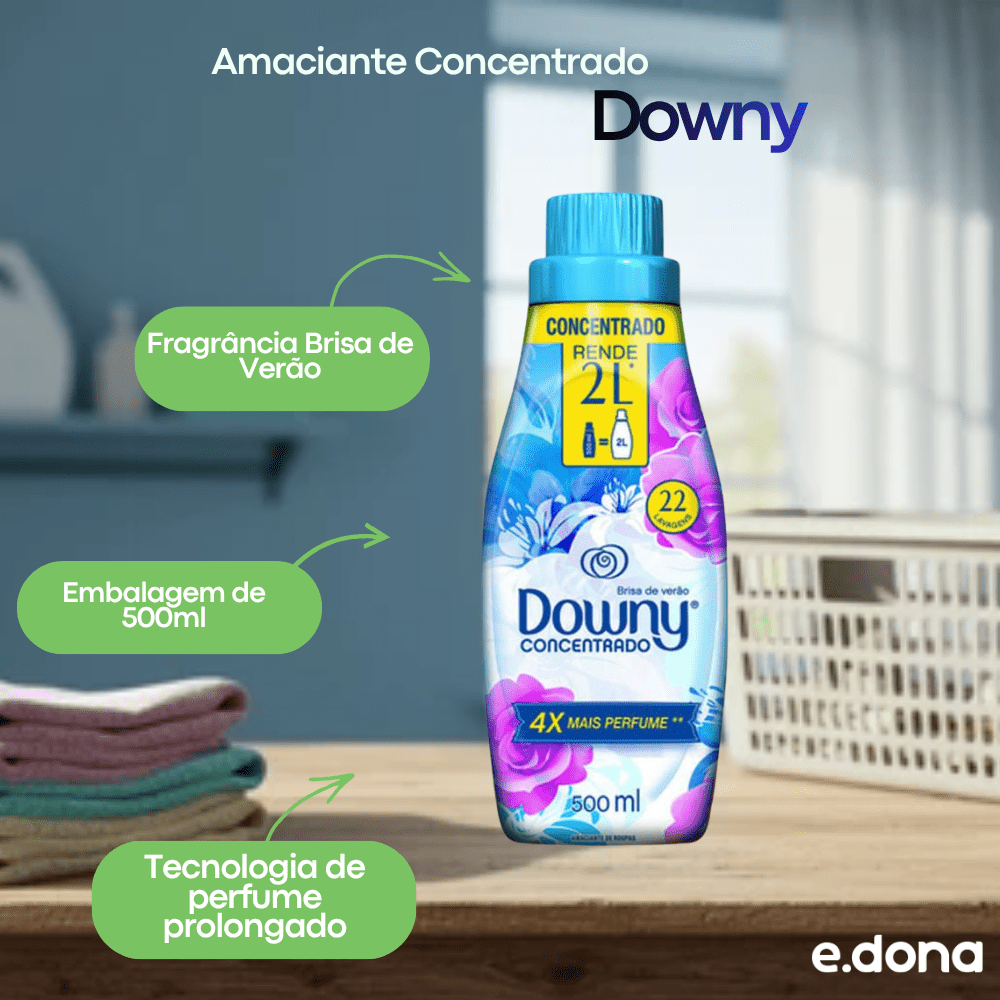 Amaciante Concentrado Downy Brisa de Verão 500ml - e - dona