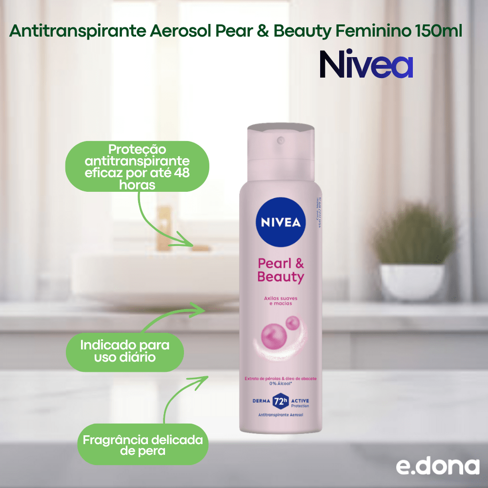 Antitranspirante Aerosol NIVEA Pear & Beauty Feminino 150ml - e - dona