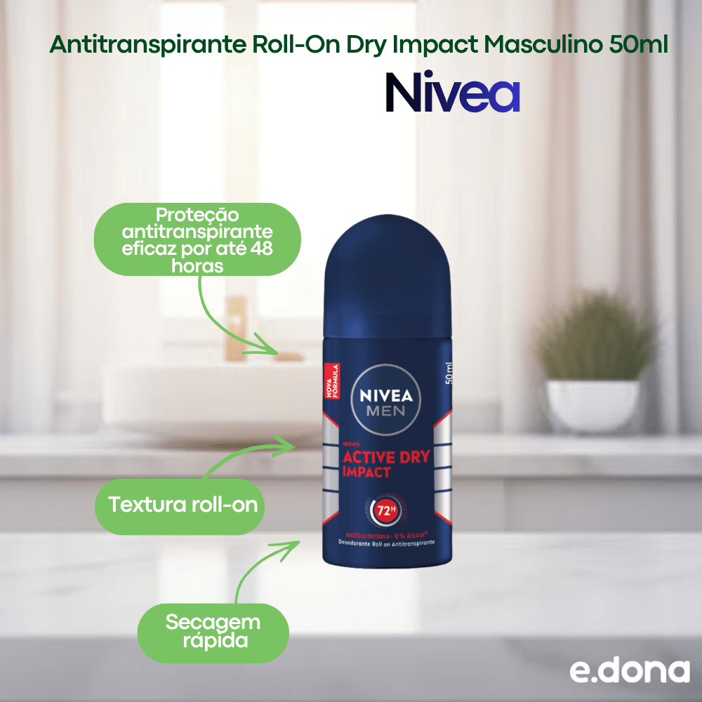Antitranspirante Roll - On Dry Impact Masculino 50ml - e - dona