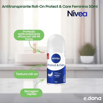 Antitranspirante Roll - On Protect & Care Feminino 50ml - e - dona