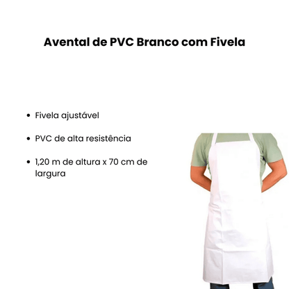 Avental de PVC Branco com Fivela Maicol - e - dona