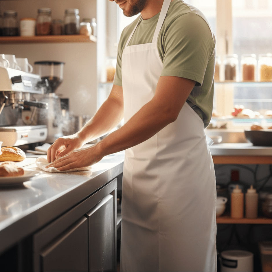 Avental de PVC Branco com Fivela Maicol - e - dona