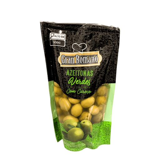 Azeitonas Verdes com Caroço Gran Romano 120g - e - dona