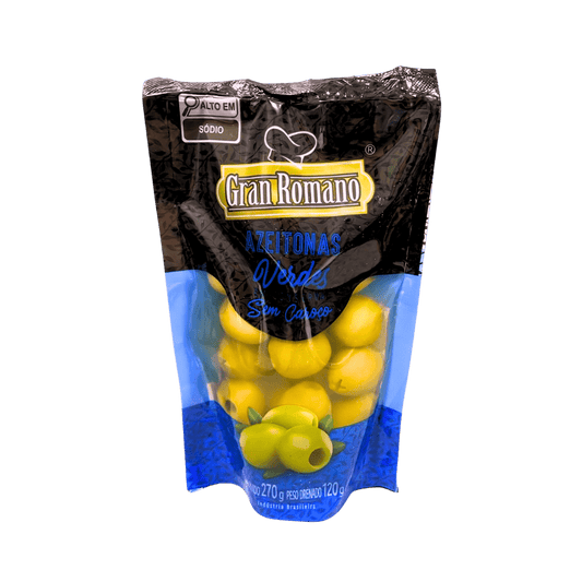 Azeitonas Verdes Sem Caroço Gran Romano 120g - e - dona