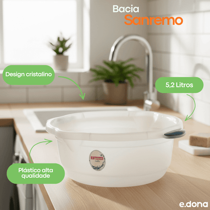 Bacia 5,2L Sanremo Cristal - e - dona