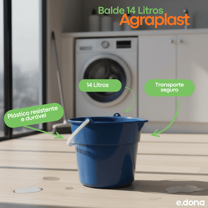 Balde 14 Litros Agraplast - Cores Diversas - e - dona