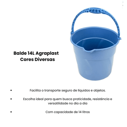 Balde 14L Agraplast - Cores Diversas - e - dona