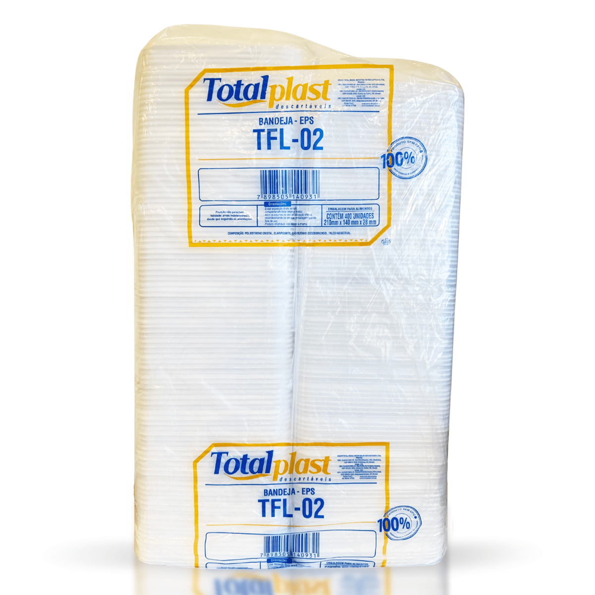 Bandeja Funda de Isopor 02 Totalplast TFL02 com 400 unidades - e - dona