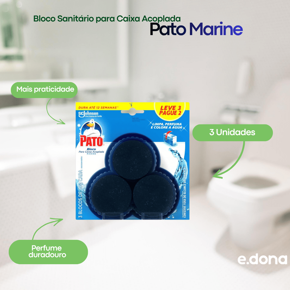 Bloco Sanitário para Caixa Acoplada Pato Marine 40g - e - dona
