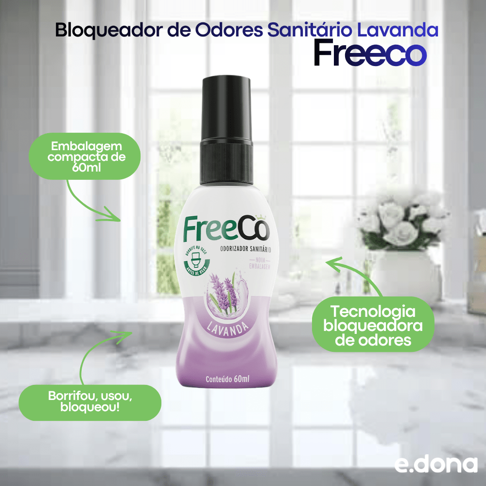 Bloqueador de Odores Sanitário Lavanda Freeco 60ml - e - dona