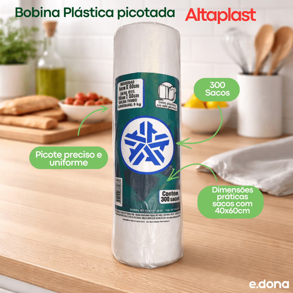Bobina Plástica Picotada 40x60 Altaplast - e - dona