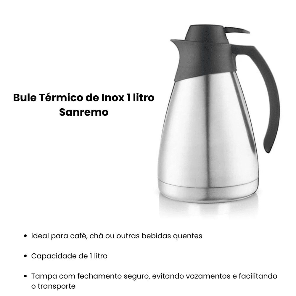 Bule Térmico de Inox 1 litro Sanremo - e - dona