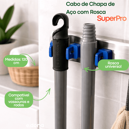 Cabo de Chapa de Aço com Rosca 1,20 m para Vassouras e Rodos SuperPro - e - dona