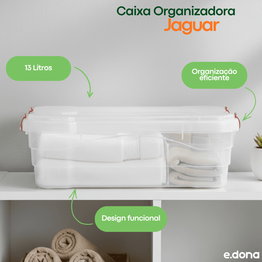 Caixa Organizadora Jaguar 13 litros - e - dona