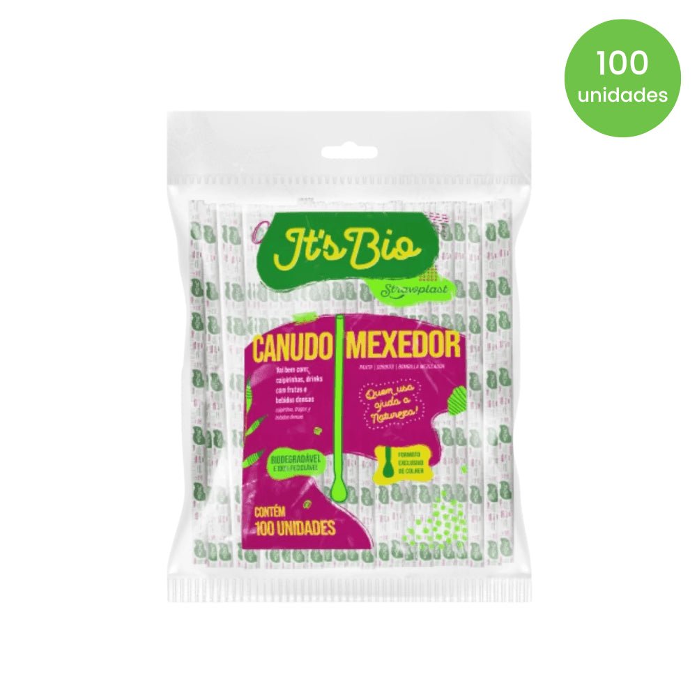 Canudo Bio Mexedor Sache Strawplast com 100 unidades - e - dona