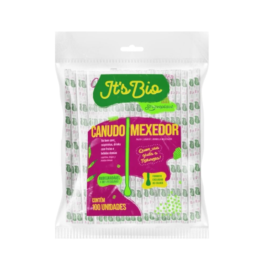Canudo Bio Mexedor Sache Strawplast com 100 unidades - e - dona