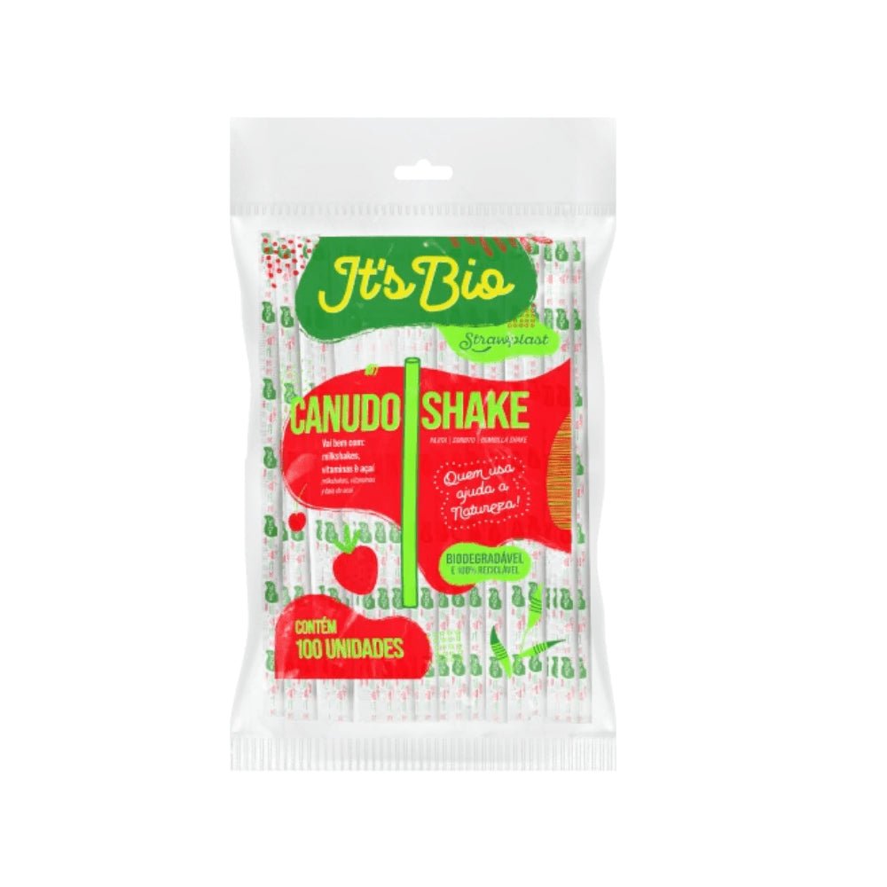 Canudo Bio Shake sachê Strawplast com 100 unidades - e - dona