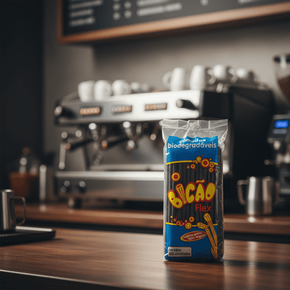 Canudo Descartável Bio Flex Preto Bicão – Kit com 2 Pacotes - e - dona