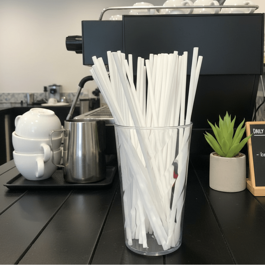 Canudo Descartável Branco Biodegradável com 500 Unidades - e - dona