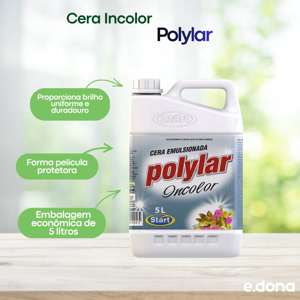 Cera Polylar Incolor Start 5 litros - e - dona