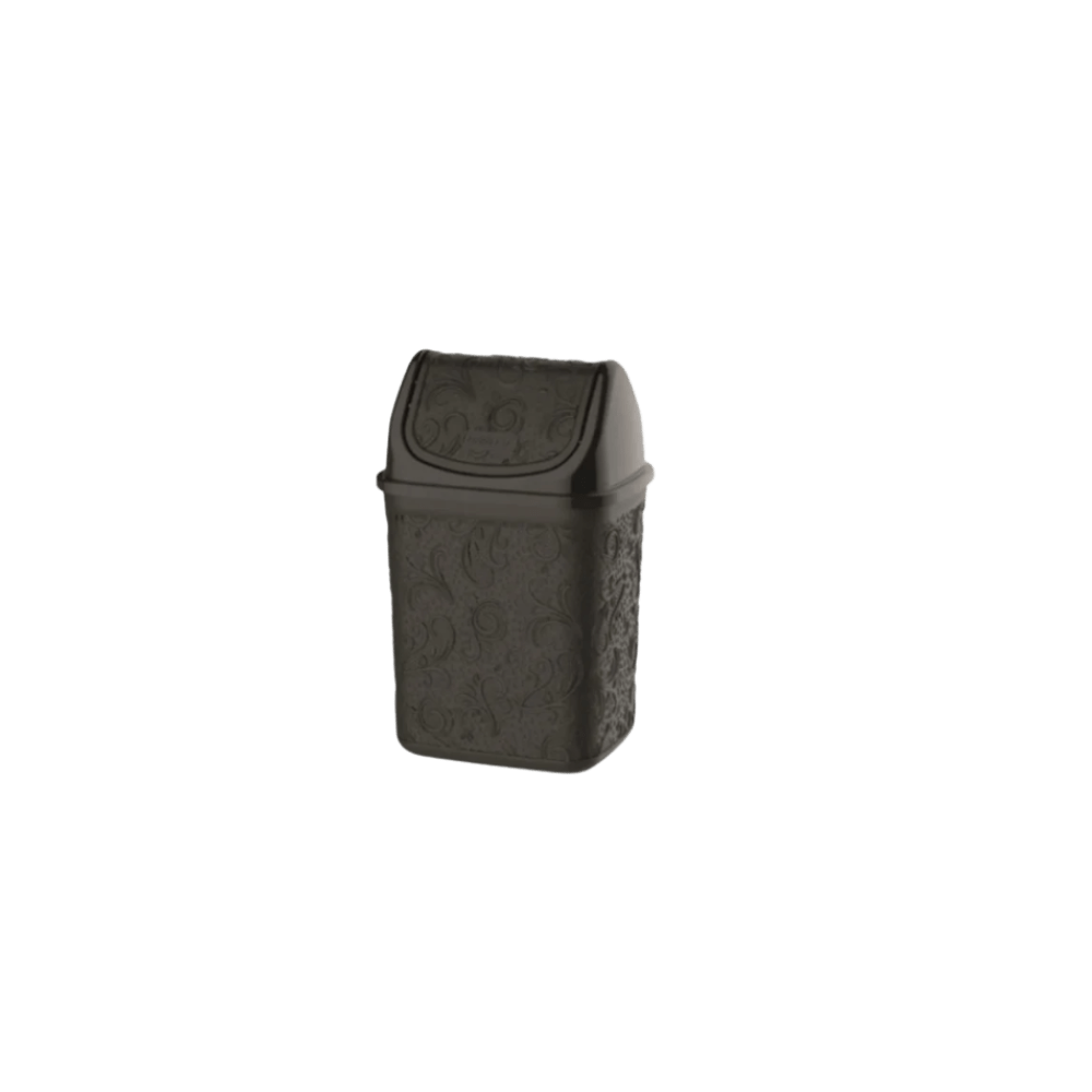 Cesto de Lixo Uninjet Renda Floral Basculante Preto 4,5 Litros Preto - e - dona