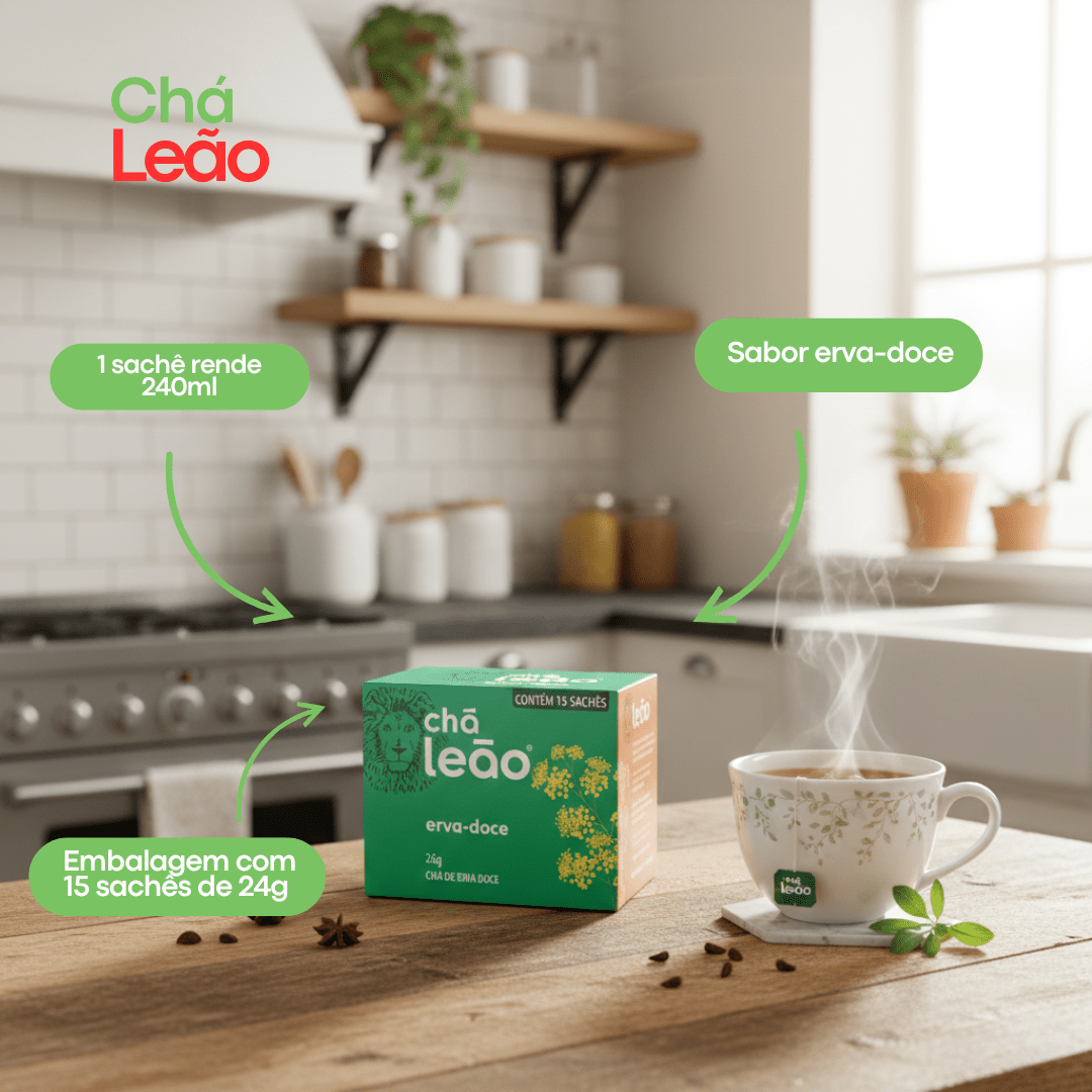Chá Leão Fuze Erva doce com 15 sachês - e - dona