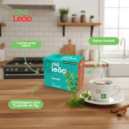 Chá Leão Fuze Hortelã com 15 sachês - e - dona