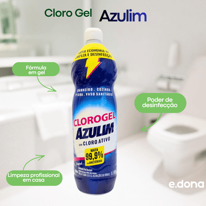 Cloro Gel 1 Litro Azulim Original - e - dona