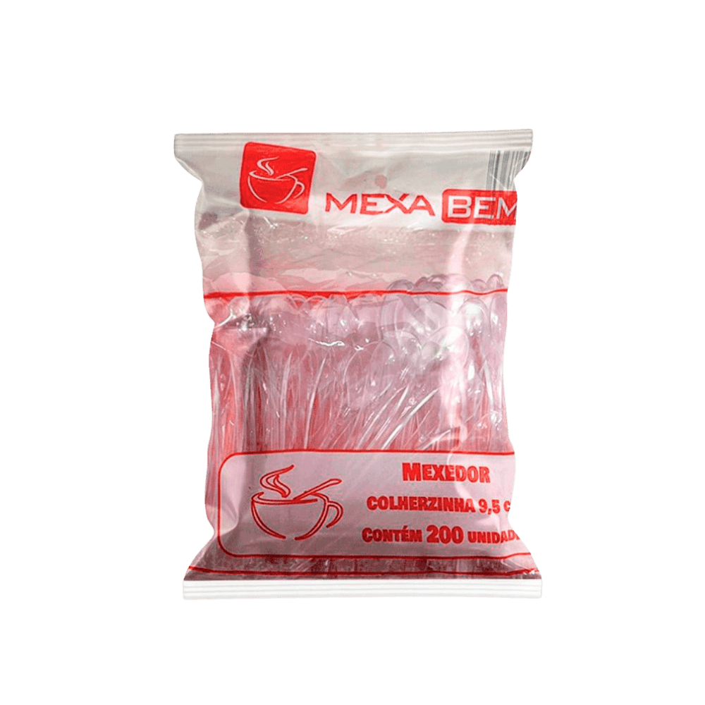 Colher Mexedora para Café Cristal Mexa Bem 9,5cm – Caixa com 200 Unidades - e - dona
