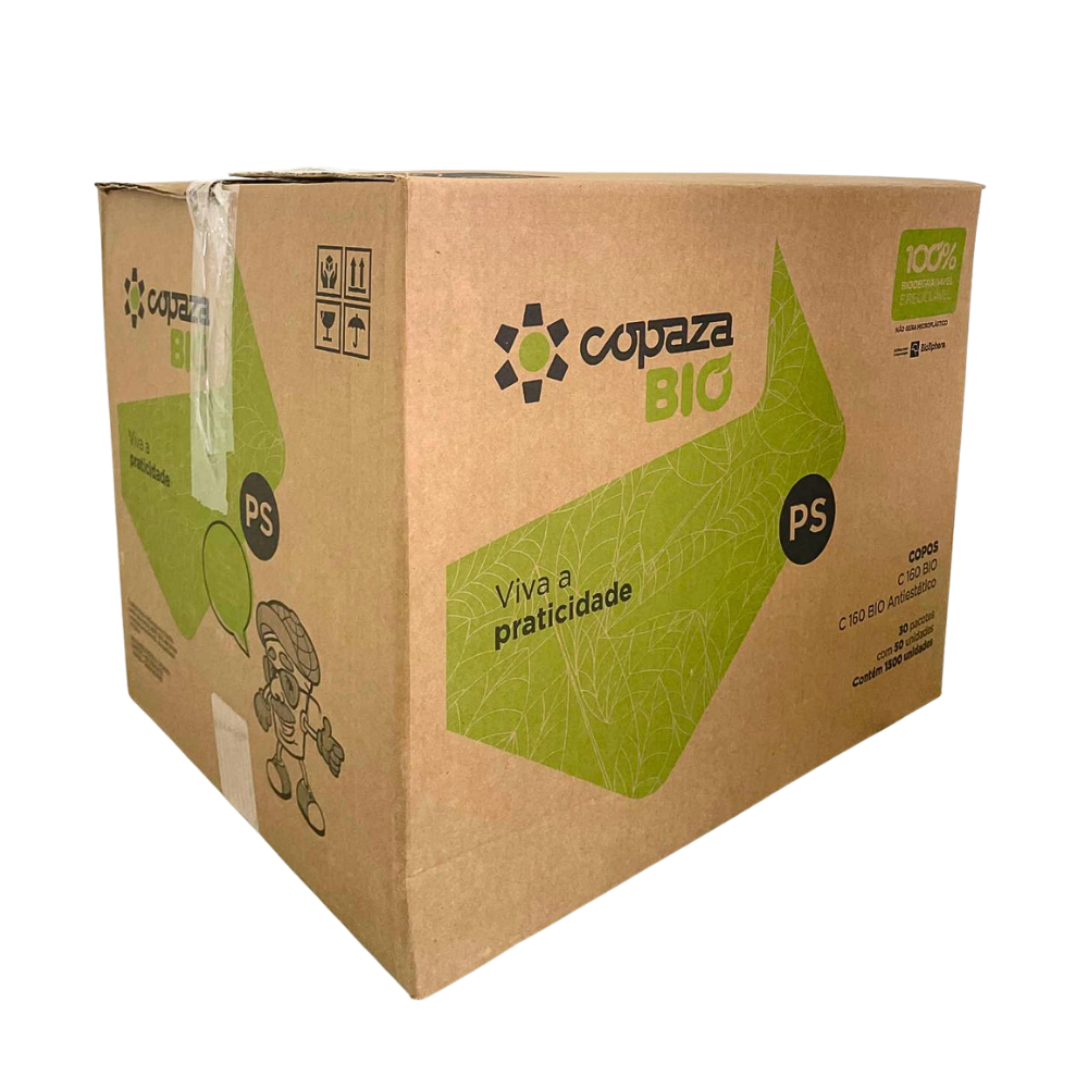 Copo Descartável PS 160ml Branco Antiestático Caixa com 1.500 Copaza – Ideal para Máquinas de Café