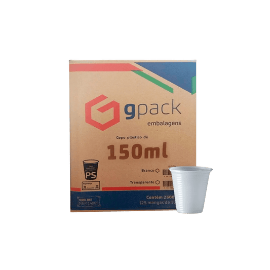 Copo 150ml Gpack Branco PS 2.500 Unidades - e - dona