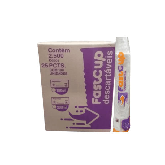 Copo 180ml FastCup Transparente PS 2.500 Copos - e - dona