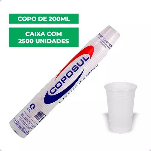 Copo 200ml Branco ABNT2012 Coposul com 2.500 unidades - e - dona