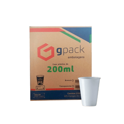 Copo 200ml Gpack Branco PS 2.500 Unidades - e - dona