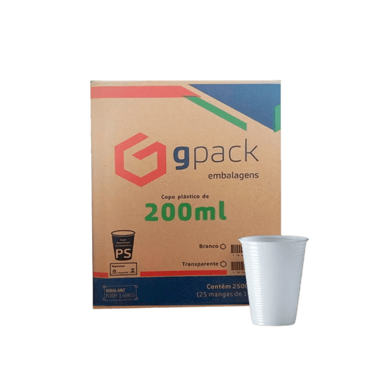 Copo 200ml Gpack Branco PS 2.500 Unidades - e - dona