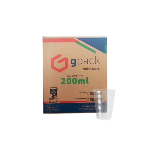 Copo 200ml Gpack Transparente PS 2.500 Unidades - e - dona