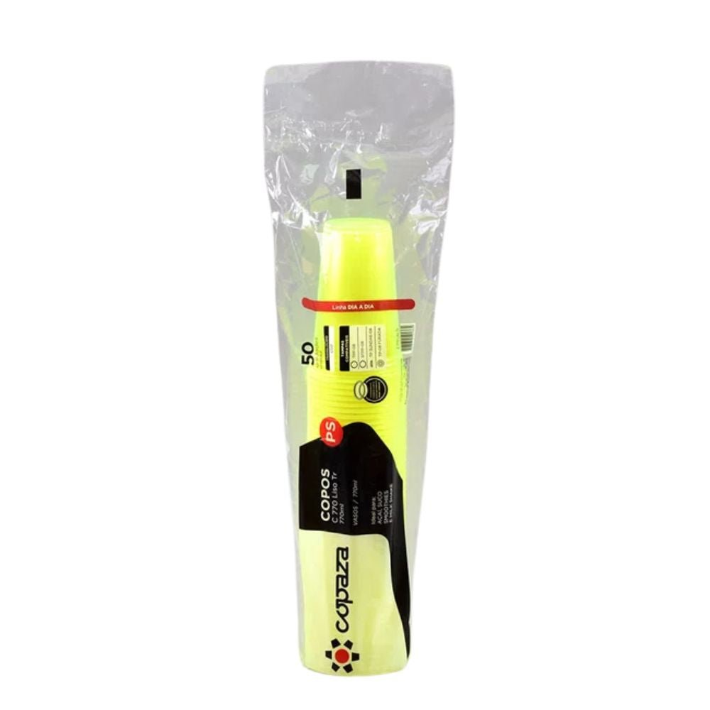 Copo 770ml Copaza PS Neon Amarelo com 500 Unidades - e - dona