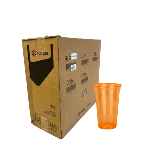 Copo 770ml Copaza PS Neon Laranja Com 500 copos - e - dona